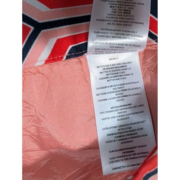 Michael Kors Geometric Print Skirt Pink Navy Blue‎ Size 10 - Picture 8 of 9